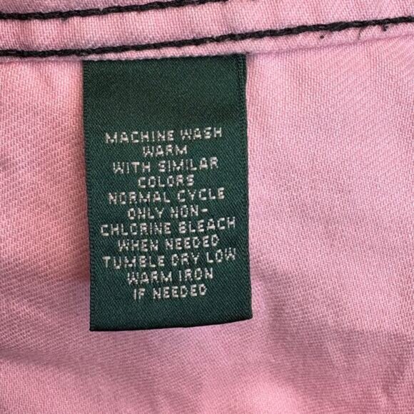 Ralph Lauren Jeans Co Light Pink Blush Y2K Belted Denim Jacket Womens Sz M - Picture 6 of 6